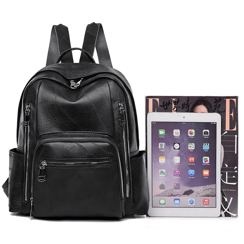 Large PU Leather Women's Backpack Travel Bag