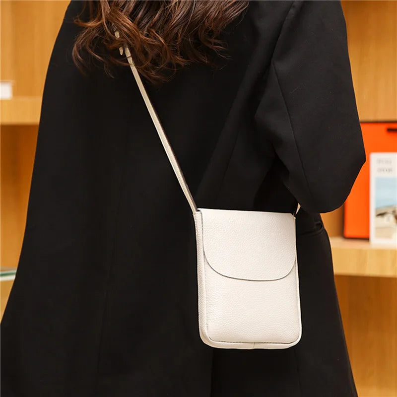 Leather Women's Casual Phone Bag Ladies Messenger