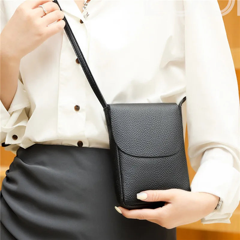 Leather Women's Casual Phone Bag Ladies Messenger