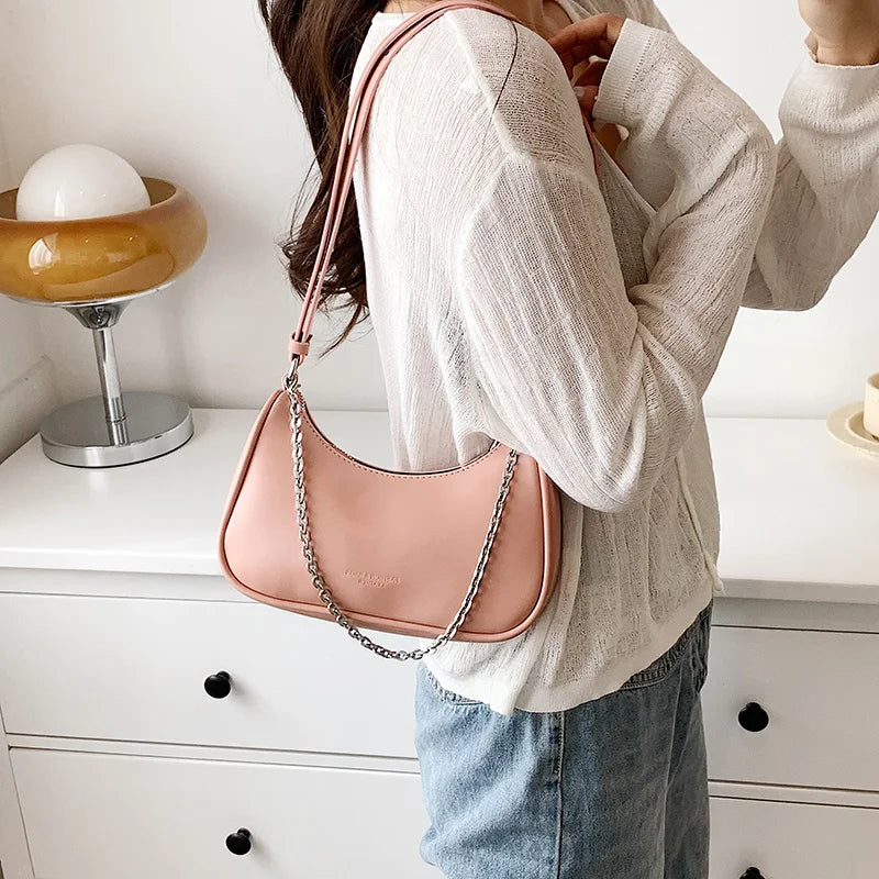 Leather Women's Small Shoulder Bag Solid Crossbody Bag