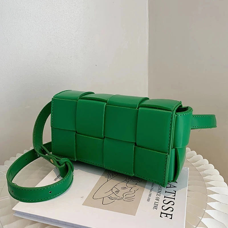 Leather Woven Small Waist Bags For Women