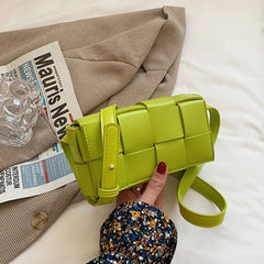 Leather Woven Small Waist Bag For Women