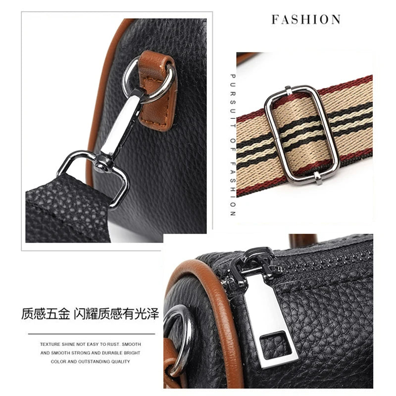 Women's Retro Cowhide Shoulder Bag, Niche Messenger Bag