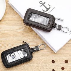 Universal Leather Car Key Case Keychain Wallet Storage Bag