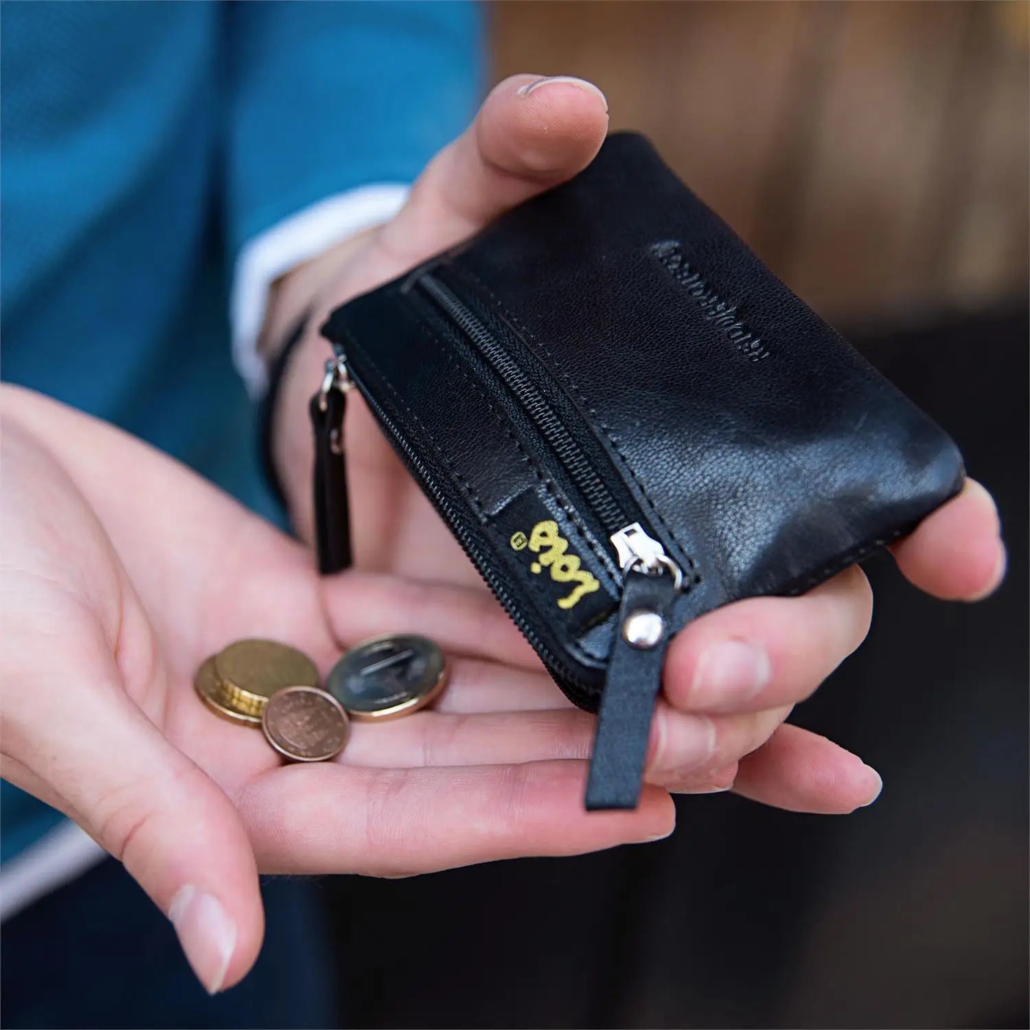 Leather Purse and Keychain Set in Original Box