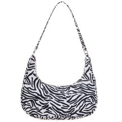 Leisure Half Moon Female Shoulder Bags All-Match Animal Pattern Printing Nylon U