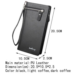 Men's Long Wallet PU Leather Purses Zipper Handbags WBL63