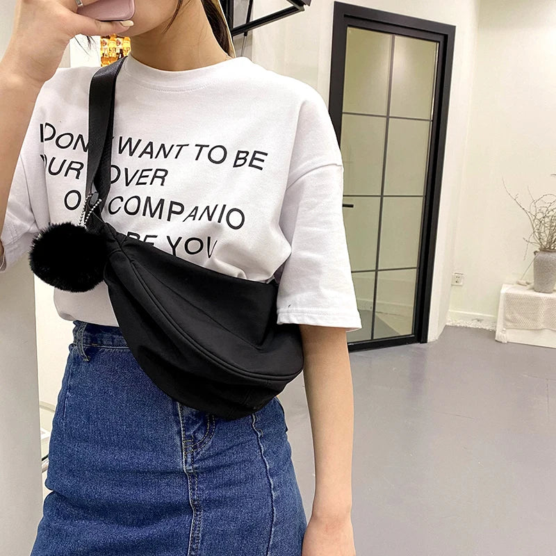 Leisure Sports Underarm Bag Female Crossbody Nylon Canvas Bag