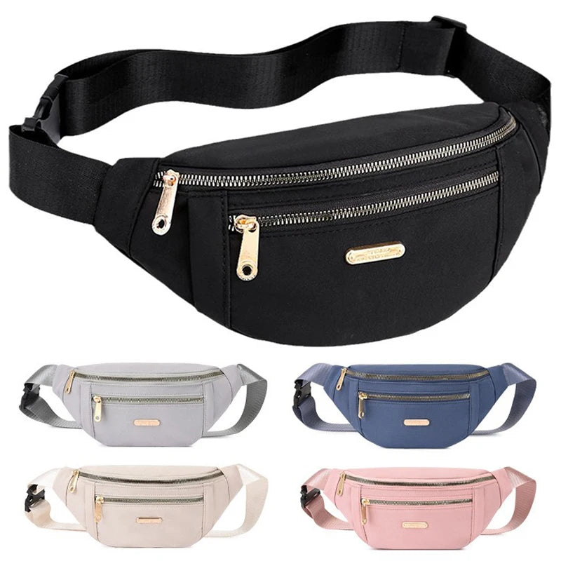 Leisure Waist Bum Bag Women Men Oxford Waist Bag Belt Pouch Zip Fanny Pack