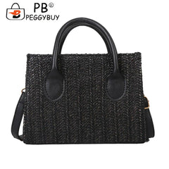Straw Shoulder Bag Summer Beach Rattan Handbag