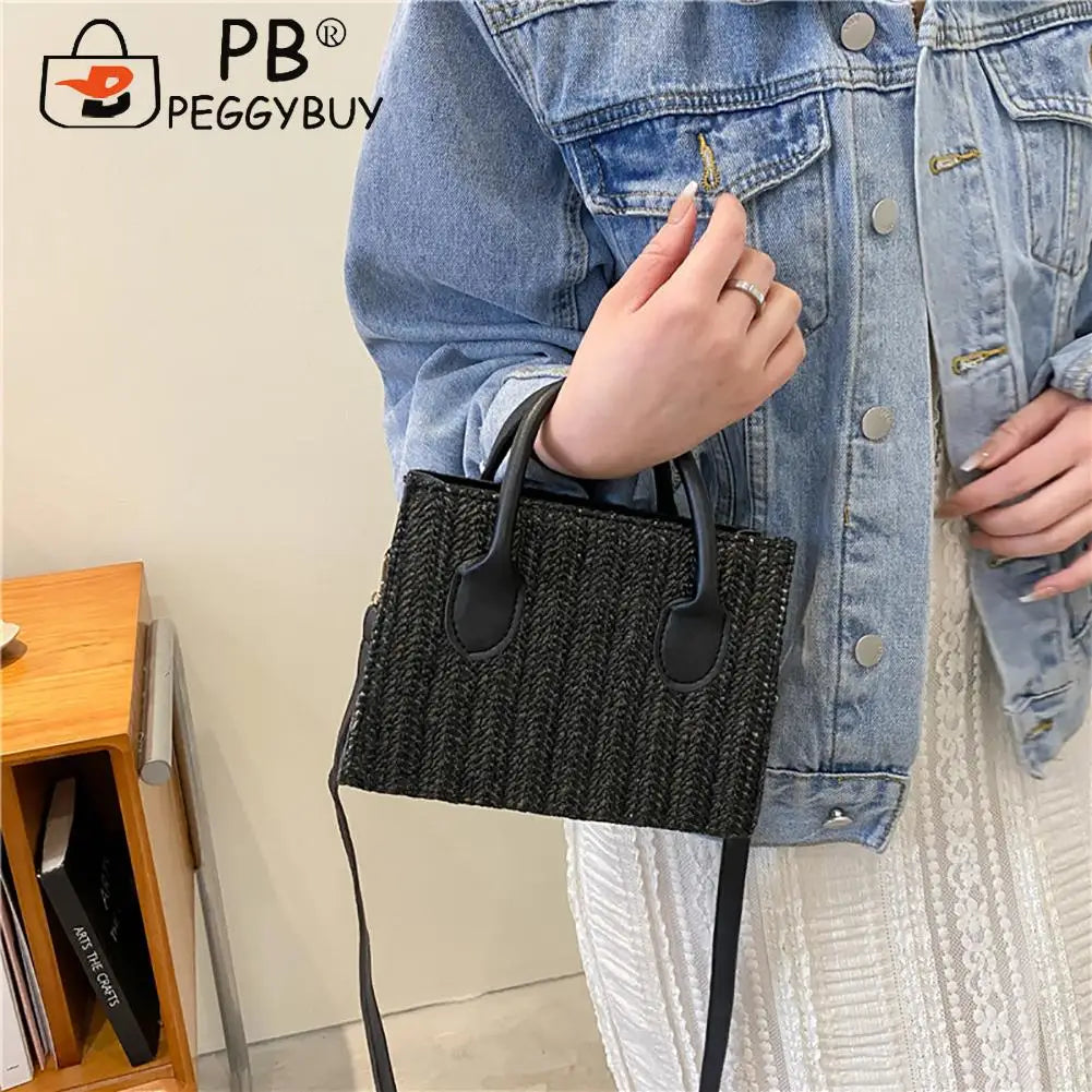 Straw Shoulder Bag Summer Beach Rattan Handbag