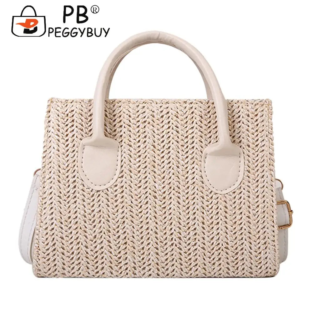 Straw Shoulder Bag Summer Beach Rattan Handbag