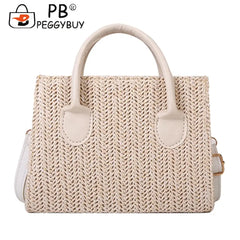 Straw Shoulder Bag Summer Beach Rattan Handbag