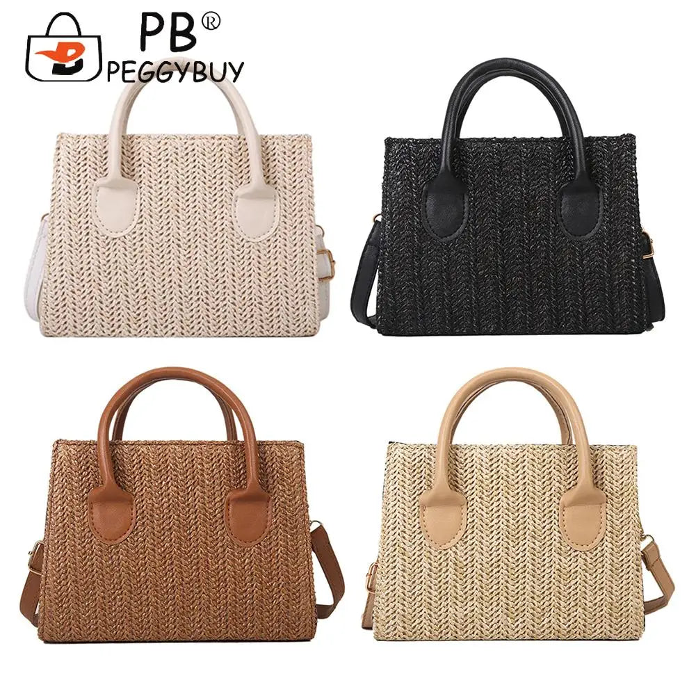 Straw Shoulder Bag Summer Beach Rattan Handbag