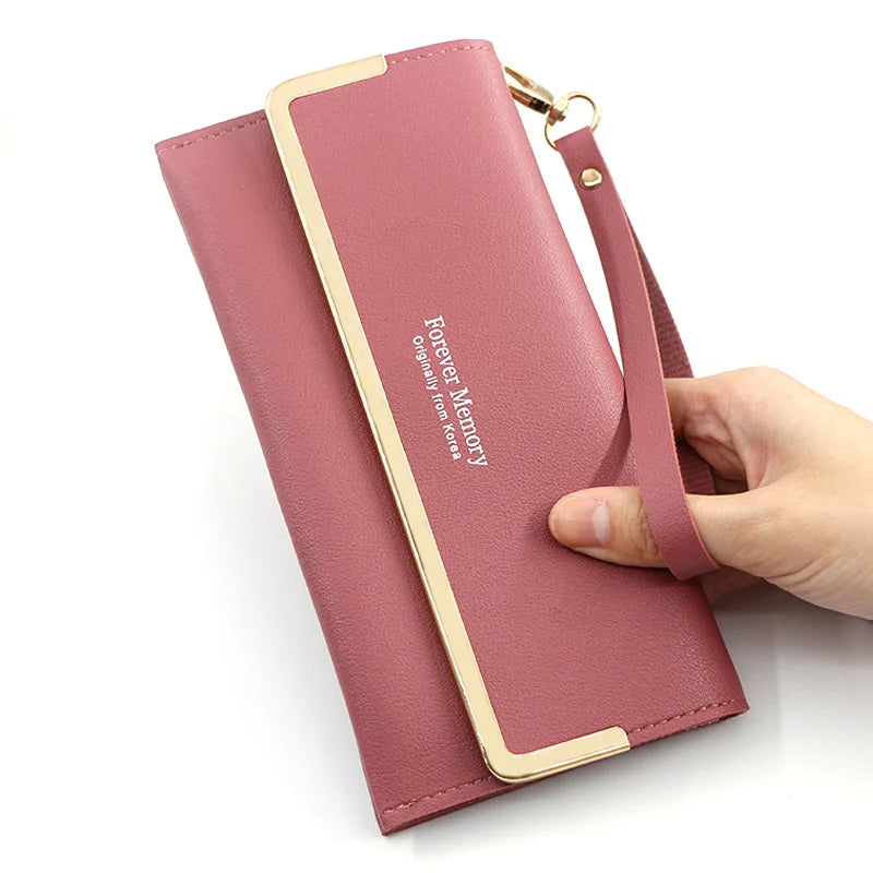Leisure Long Wallet Women's Solid Handbag Purse