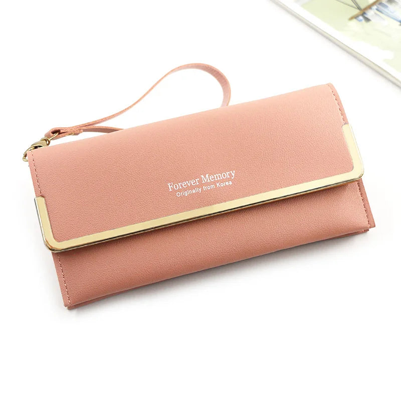 Leisure Long Wallet Women's Solid Handbag Purse