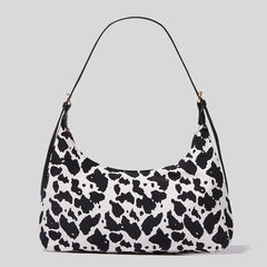Leopard Cow Shoulder Bag Women Winter Vintage Ladies Purses Handbags Work Party