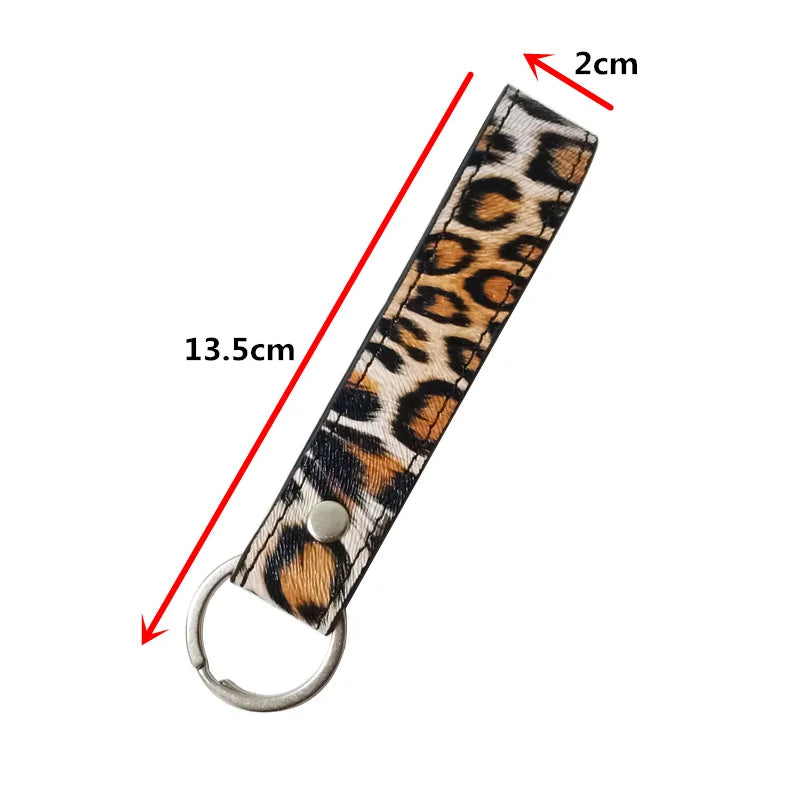 Leopard Key Wallet For Women Men PU Leather Female Ring Keys Wallets