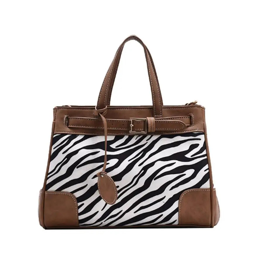 Leopard Large Tote Winter High PU Leather Women's Handbag