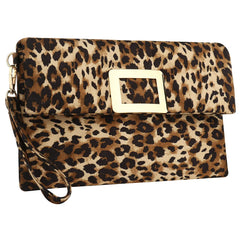 Leopard Leather Clutches Soft Surface Small Handbags