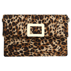 Leopard Leather Clutches Soft Surface Small Handbags