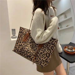 Leopard Pattern Big Bag Women Vintage Large Capacity Shoulder Bag