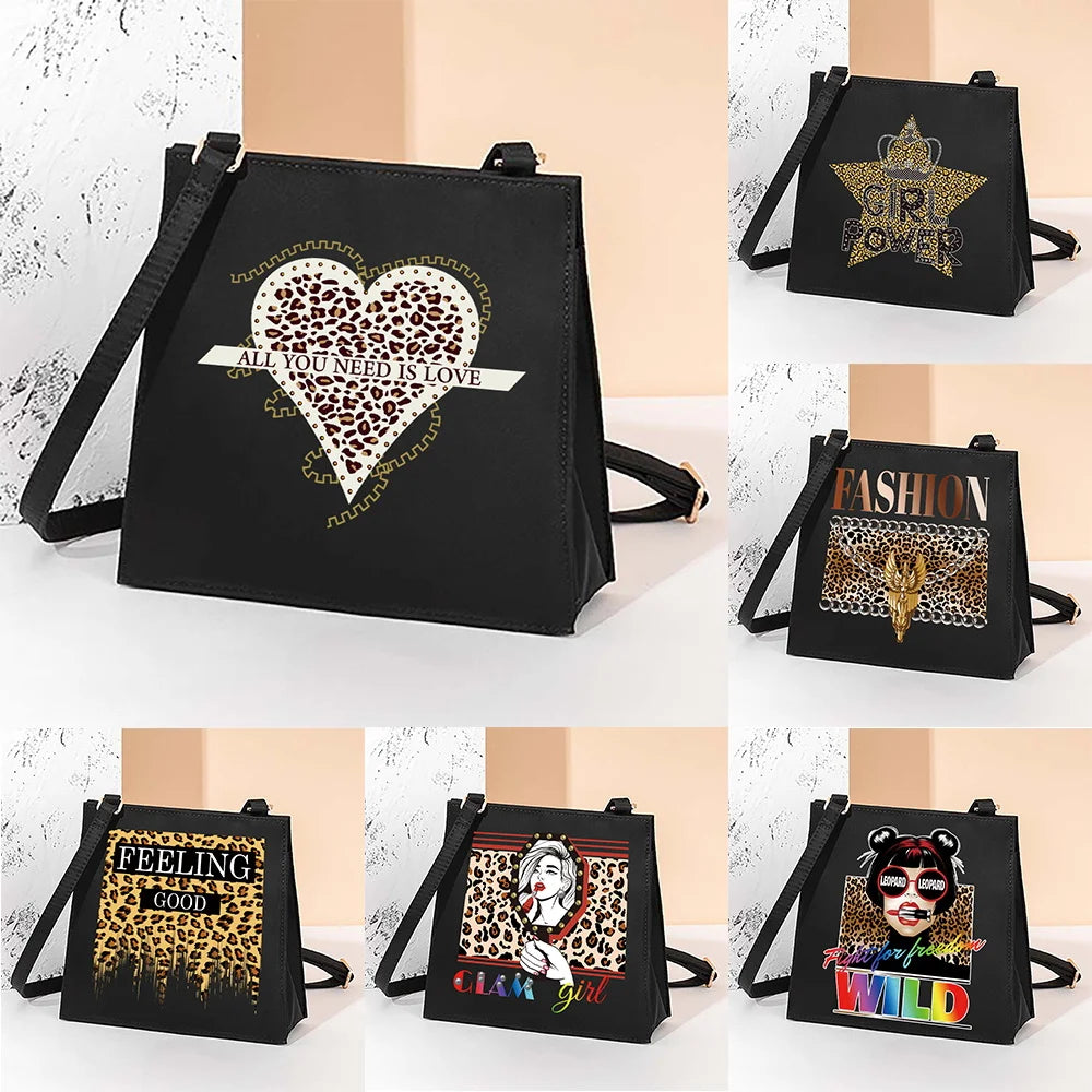 Leopard Pattern Square Bags Women's Tote Bag Casual Ladies Bags