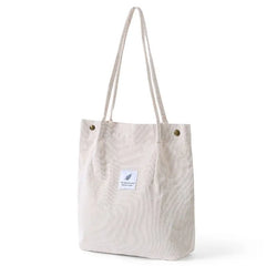 Leopard Pattern Shoulder Bag Corduroy Women Shopping Tote Handbags