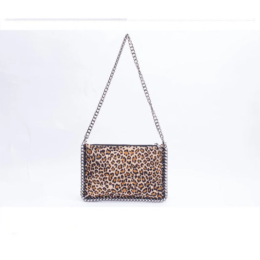 Leopard Print Chain Square Handbag Women's Bag Classic Messenger Bag