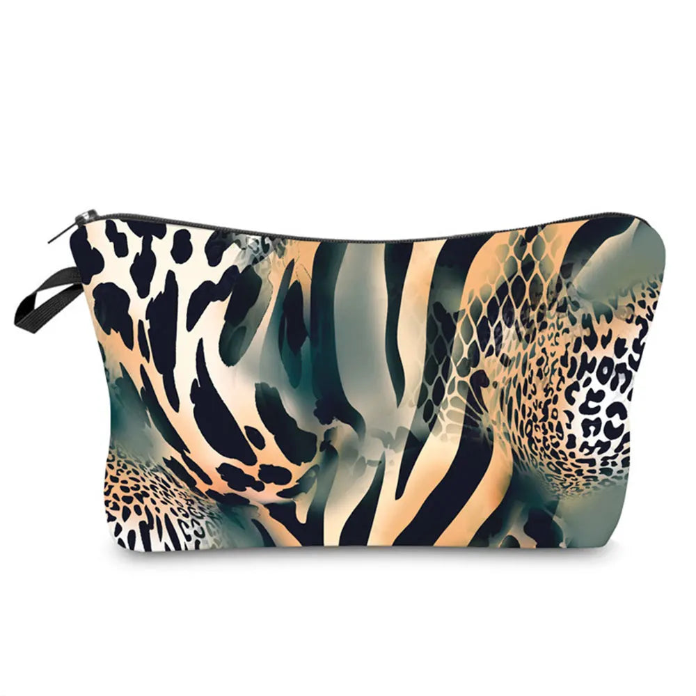 Leopard Print High Foldable Makeup Bag Multifunction Customizable Personalized