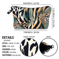 Leopard Print High Foldable Makeup Bag Multifunction Customizable Personalized