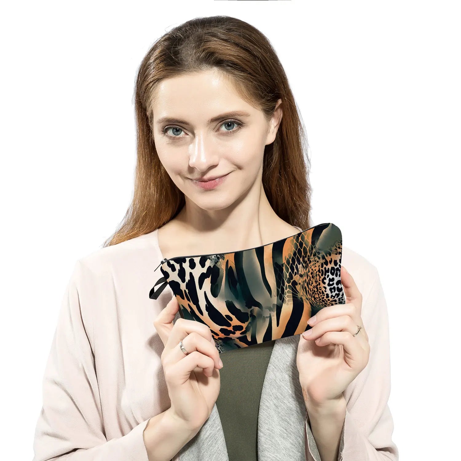 Leopard Print High Foldable Makeup Bag Multifunction Customizable Personalized