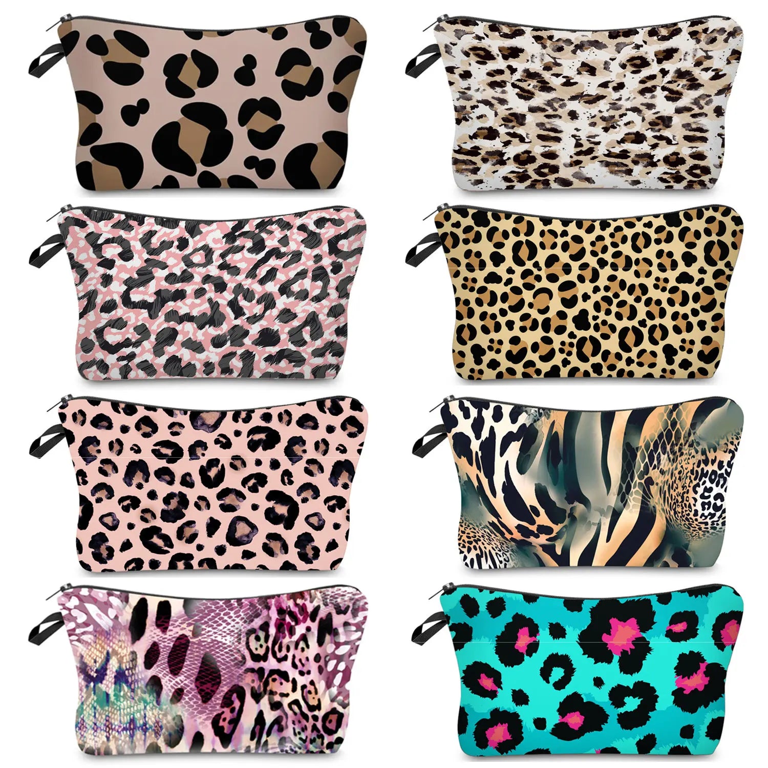 Leopard Print High Foldable Makeup Bag Multifunction Customizable Personalized