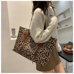 Leopard Print Large Handbag Retro Shoulder Bag