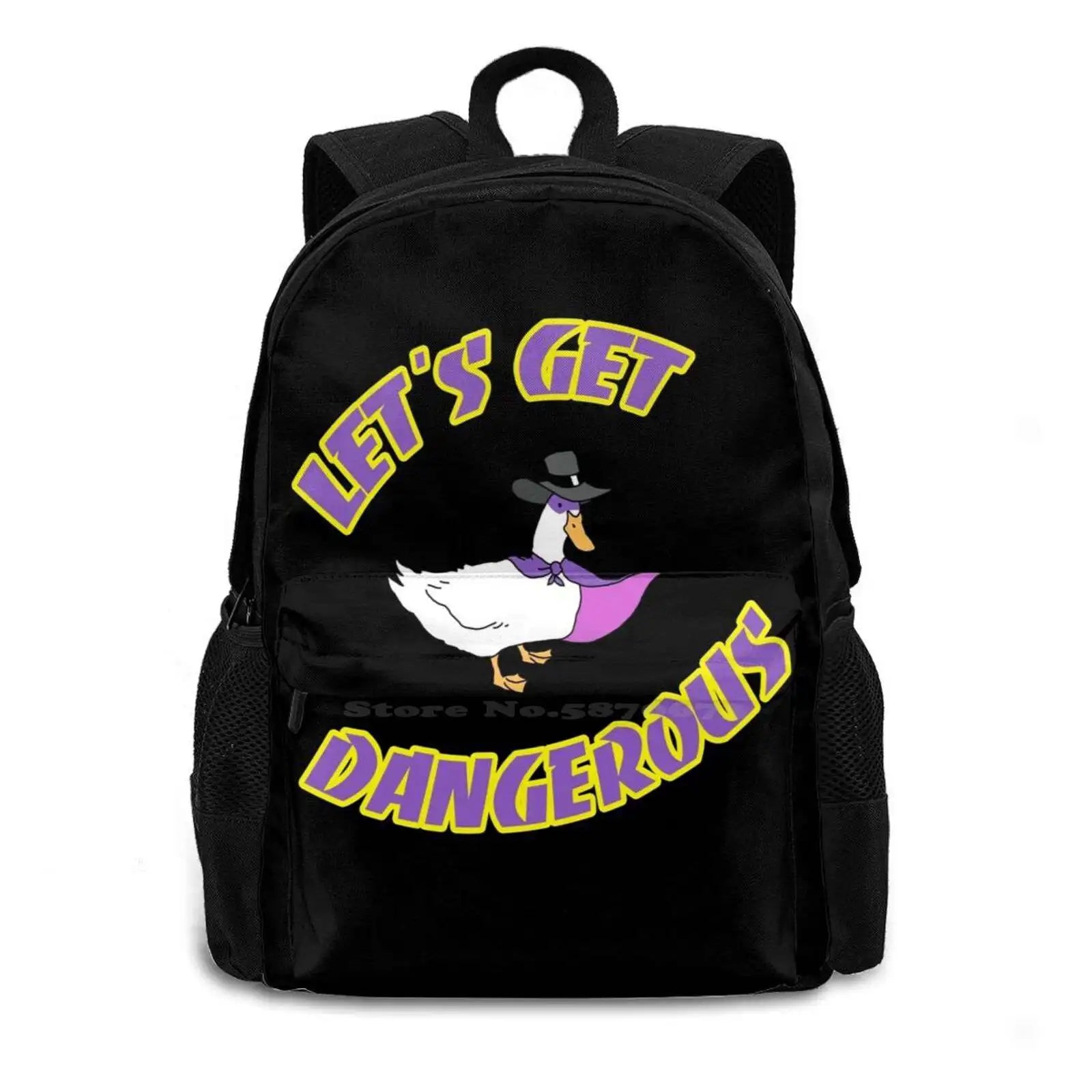 Lets Get Dangerous Retro Duck Laptop School Bag