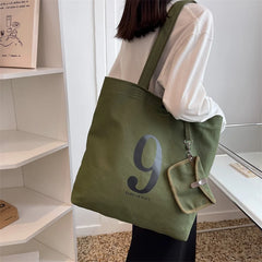 Letter Canvas Women Shoulder Bag Travel Lady Bag Tote Canvas Messenger Bag