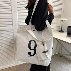 Letter Canvas Women Shoulder Bag Travel Lady Bag Tote Canvas Messenger Bag