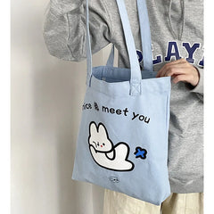 Letter Cartoon Prints Women's Shoulder Bag Rabbit Underarm Bag for Girls