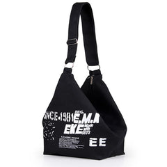 Letter Decors Canvas Shoulder Bag Large Capacity Tote Bag