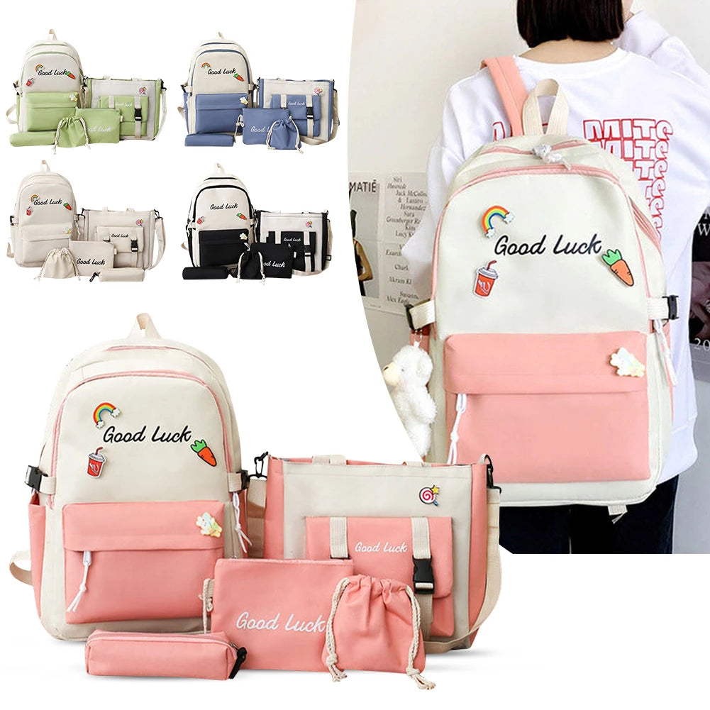 Canvas Pen Pouch Crossbody Bag Multi-Function Travel Backpack