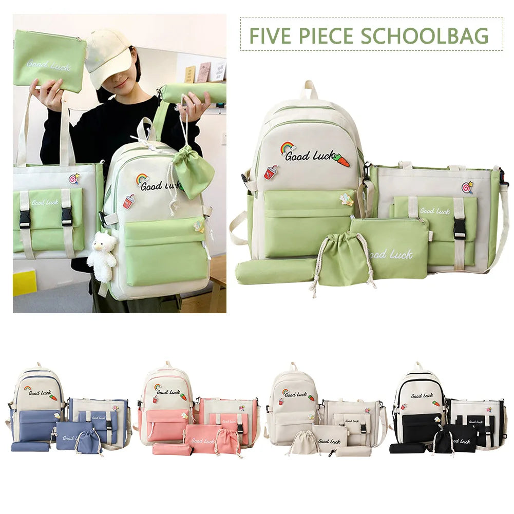 Canvas Pen Pouch Crossbody Bag Multi-Function Travel Backpack