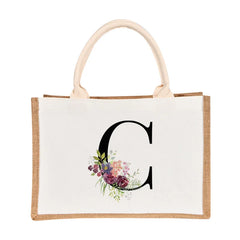 Jute Shopping Tote Bags Eco Friendly Reusable Grocery Handbag Storage Bag