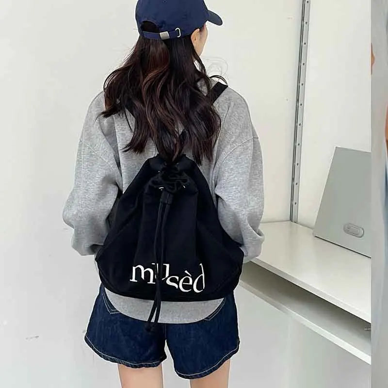 Drawstring Canvas Large Capacity Backpack