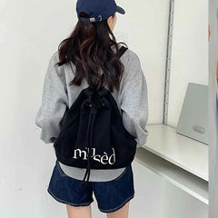 Drawstring Canvas Large Capacity Backpack