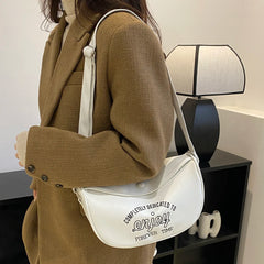 Letter Printed Shoulder Bag Crossbody Bag PU Leather Large Capacity