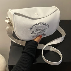 Letter Printed Shoulder Bag Crossbody Bag PU Leather Large Capacity