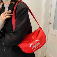 Letter Printed Shoulder Bag Crossbody Bag PU Leather Large Capacity
