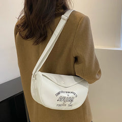 Letter Printed Shoulder Bag Crossbody Bag PU Leather Large Capacity
