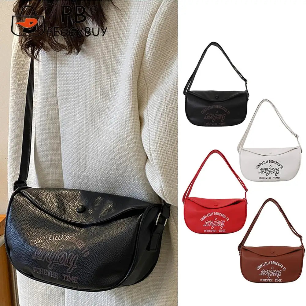 Printed Shoulder Bag Women Handbags PU Leather Casual Soft Large
