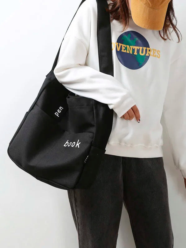Canvas Shoulder Bag Large Capacity Handbag Women